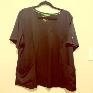 Purple label black scrub top